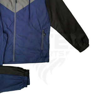 Nouvel ensemble de survêtement d'hiver pour homme, coupe-vent personnalisé avec logo sur le devant, imperméable, léger, en polyester et coton, pour activités de plein air - Product Image 2
