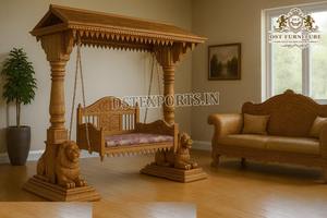 Compre columpio de madera de teca tallada para interiores, color marrón, personalizado, estilo antiguo, para el hogar, Australia. - Product Image 3