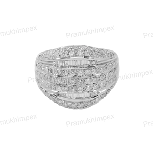 Anillo de Hip Hop con 5 filas de moissanita certificado por GRA, banda de eternidad brillante de plata de ley 925, joyería unisex - Product Image 3