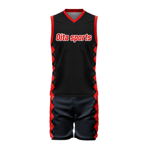 Uniforme de Voleibol Negro y Rojo, Conjunto de Camiseta sin Mangas Sublimada y Pantalones Cortos, Ropa Deportiva para Equipos, Atuendo de Entrenamiento y Partido Personalizado - Product Image 3
