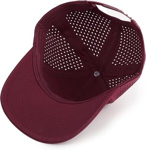 Casquette Snapback en Maille à 6 Panneaux Bordeaux Respirante Unisexe Réglable pour Activités de Plein Air Printemps-Été Adulte - Product Image 3