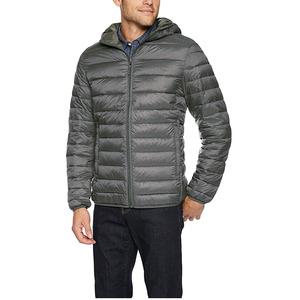 Chaqueta acolchada negra para hombre, chaqueta cortavientos con cuello alto, ropa exterior informal de poliéster, chaqueta acolchada de corte regular. - Product Image 6