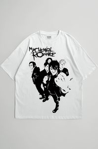 เสื้อยืดผ้าฝ้ายผู้หญิงทรงโอเวอร์ไซส์ พิมพ์ลายวินเทจ ไหล่ตก สไตล์สตรีทแวร์ - Product Image 4