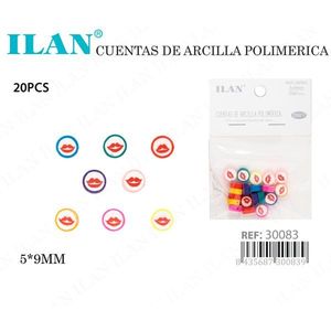 Perles en argile polymère Ilan en forme de bouche 5x9mm pour décorations artisanales - Product Image 3