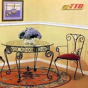 Ensemble de meubles classiques en fer forgé, table et chaises, pour jardin, patio, cour, repas et applications décoratives - Product Image 4