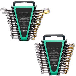 Set di chiavi a cricchetto combinate da 24 pezzi SAE 1/4''-7/8'' e metriche 8 mm in acciaio Cr-V con supporto organizer - Product Image 6