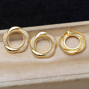 Ensemble de pendentif en coquille de cheval en argent S925 et porte-boucles d'oreilles en forme de rose, accessoire de bricolage JG6093 13,6-13,8 mm, trouvailles de bijoux - Product Image 1