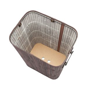 Cesto Pieghevole in Bambù a Singola Struttura YJ Marrone Scuro con Coperchio per Cesti Portabiancheria - Product Image 3