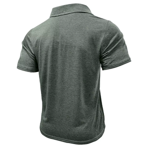 Nouvelle chemise décontractée boutonnée pour homme, à manches courtes, col à revers, en tissu tricoté imprimé uni et respirant, collection été 2026 - Product Image 4