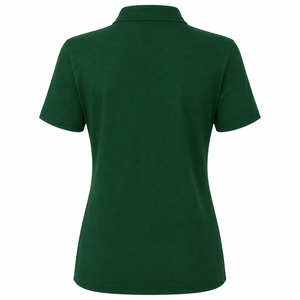 Polo de Manga Corta Azul Marino para Mujer, Color Sólido, Tela Piqué, Ropa Casual, Diseño Elástico y Transpirable - Product Image 3