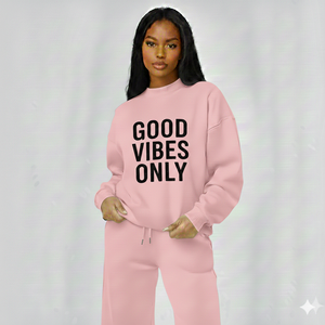 Conjunto de Sudadera Oversize Naranja con Cuello Alto y Pantalones Anchos a Juego para Mujer, con Estampado Gráfico Motivacional, Ropa de Estar por Casa - Product Image 5