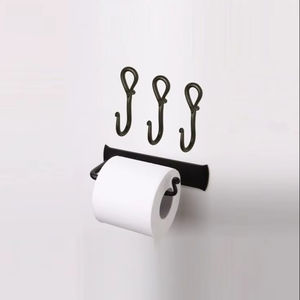 Elegant Wall Mounted Iron Toilet Paper Holder Stylish Tissue <b>Roll</b> Dispenser For Bathroom And Washroom Decor - Product Image 1