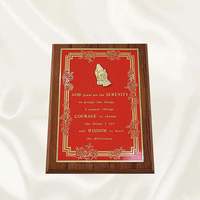 Plaques commémoratives en acier inoxydable sur mesure, souvenirs d'affaires pliables en bois, pièces commémoratives gravées, plaquées or, design tendance