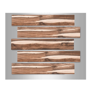Carreaux de porcelaine effet bois de noyer chaud – Plancher en dalles mates de 9 mm d'épaisseur pour architecture contemporaine, écologique, 200x1200 mm - Product Image 6