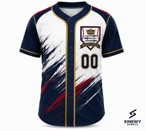 Maillot de baseball pour homme SINEWY SPORTS, impression numérique personnalisée, broderie, 100% polyester, évacuation de l'humidité, taille courte, grandes tailles adultes - Product Image 1