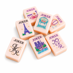 In Stock High-quality Portable Luxury Modern pink Acrylic American Mahjong Tiles Parisian Style Design Miss Mahjong Tiles - Product Image 1