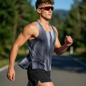 Premium <b>Men</b> Running <b>Singlet</b> Breathable Quick Dry Lightweight Gym Workout Tank Top Custom Logo Sports Fitness Sleeveless - Product Image 1