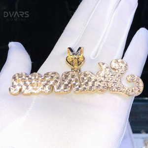 จี้ตัวอักษรโมอิสซาไนต์แบบกำหนดเอง VVS เงินแท้ 925 ชุบโรเดียม/ทองคำ หรูหรา ได้รับการรับรอง จี้ชื่อแบบเขียนลายมือสไตล์ฮิปฮอป - Product Image 6