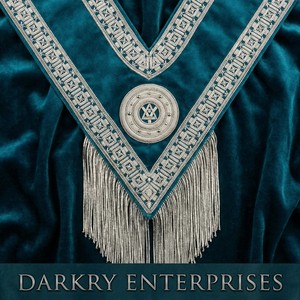 Écharpe maçonnique brodée à la main en fil de bullion, motif de temple, en velours noir, avec franges, fil doré personnalisé, pour la tenue de cérémonie - Product Image 4