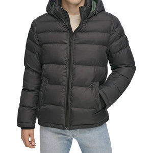 Veste d'hiver matelassée brillante de haute qualité, unisexe, avec logo personnalisé, coupe-vent, à capuche, épaisse, style streetwear, patchwork - Product Image 1