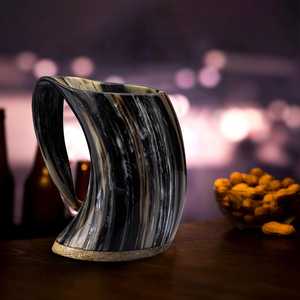 Jarra de Cuerno Pulido Hecha a Mano, Taza Rústica para Beber Cerveza, Vino, Bebidas Frías, para Bar, Pub, Uso Doméstico - Product Image 4