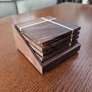 ชุดจานรองแก้วไม้ทรงกลม Eco Wood Coaster Collection พร้อมกล่องเก็บ จานรองแก้วไม้แบบใช้ซ้ำได้ทันสมัย คุณภาพสูง - Product Image 4