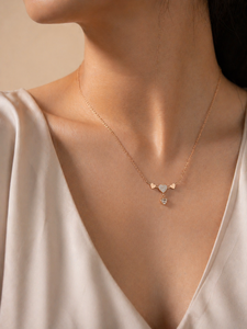 ELVORA GEMS – collier en diamant plaqué or rose pour femmes, pendentif romantique à la mode, à porter au quotidien, couleur G, bijoux en diamant naturel - Product Image 2