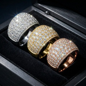 Classic 18k White Gold Natural Diamond Round Brilliant Cut Cluster Ring with Pave Setting for Women-Party & <b>Gift</b> Jewelry - Product Image 5