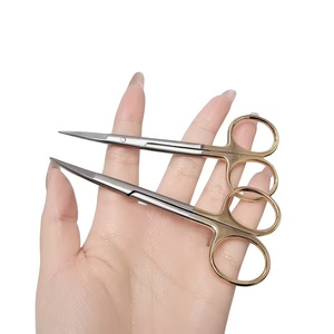 กรรไกรผ่าตัดสแตนเลส ด้ามจับสีทอง เครื่องมือผ่าตัด ปลายโค้งแหลม - Product Image 6