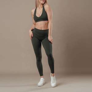 Soutien-gorge de sport sexy croisé vert à col en V avec logo personnalisé Nesta Sports pour femmes - Product Image 5