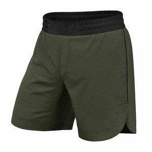 Shorts de boxe unisexes formels pour l'entraînement sportif, avec devant uni, personnalisables, respirants, à séchage rapide, en toile de coton, taille mi-haute avec cordon de serrage - Product Image 1