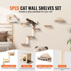 Étagères murales pour chats, perchoirs, plateformes de saut, barrières, arbre à chat, meubles flottants pour chats - Product Image 2