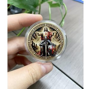 Moneda Conmemorativa de un Guerrero de Cristo, Monedas de Desafío Cristianas de Jesús, Token de Oración de Caballeros de Doble Cara, Regalos para Hombres Coleccionistas - Product Image 3
