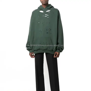 Sudadera Extra Grande Personalizada de Fábrica, Estilo Urbano para Hombre, Sudadera con Lavado Ácido, Logotipo Personalizado, Sudadera Desgastada para Hombre, Sin Cordón - Product Image 4