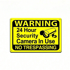 CIFbuy - Señal de Advertencia de Videovigilancia las 24 Horas, Metálica, de Seguridad Antirrobo para Hogar, Oficina, Exterior, TikTok, para Temu Pick Serv - Product Image 2
