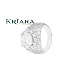 Anillo Unisex de Plata 925 con Diamante Cultivado en Laboratorio, Corte Brillante Redondo, Joyería de Compromiso de Lujo - Product Image 5