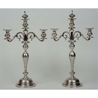 Candélabre de luxe à 5 bras en argent, porte-bougie en métal orné, support élégant et haut pour bougies coniques, idéal pour centre de table de mariage et décoration de table à domicile