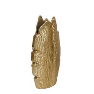 Vase en laiton classique en forme de plume dorée, hauteur 29 cm, décoration de table faite à la main, style bohème - Product Image 3