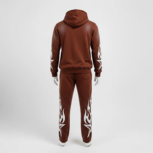 ชุดเซ็ตแทรคสูทแบบยูนิเซ็กซ์ 2 ชิ้น ผ้าฝ้าย 100% เสื้อฮู้ดดี้ระบายอากาศได้ดี พิมพ์ลายดิจิทัล น้ำหนักปานกลาง มีเชือกผูก กระเป๋าข้าง - Product Image 2