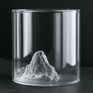 Taza de Té Moderna de Vidrio Transparente con Patrón Sólido, Construcción de Pared Simple, Apta para Microondas y Lavavajillas, para Uso en el Hogar y Camping - Product Image 1