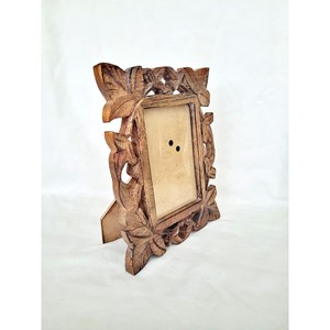 Ornate Handmade Wooden Photo <b>Frame</b> Rectangular Vertical Tabletop Decorative Carved Leaves Design - Product Image 1