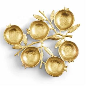 Vente chaude Moderne Or Pomme Assiette À La Main Snack Bonbons Salade Fruits Assiette De Service pour Table Top Cuisine Comptoir - Product Image 3