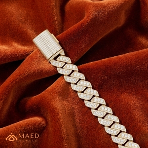 Bracelet cubain en moissanite dorée, style hip-hop, chaîne de luxe pour femmes et hommes - Product Image 5