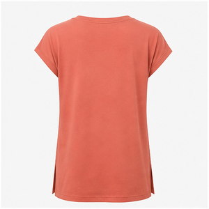 Camiseta de Mujer con Cuello Redondo, Manga Corta y Corte Holgado, Color Coral, WTS-0097 - Product Image 2