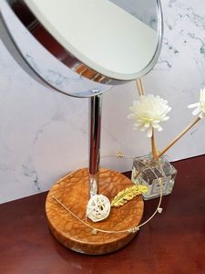 Miroir de table de vanité, miroir sur base en marbre, miroir de table de luxe, miroir de vanité moderne, miroir à cadre doré, miroir de table décoratif - Product Image 4