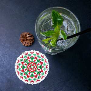 Handmade Bohemian Pearl Beaded Cup Coaster Eco-Friendly Reusable Polyester Cotton Round Coaster - Product Image 5