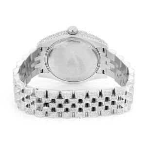 Montre à quartz de luxe pour femmes, cadran rond noir, lunette en diamant, bracelet en briques, date analogique - Product Image 2