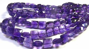 Cuentas de Amatista Púrpura de Primera Calidad Gems Valley, Tira de 18 Pulgadas, Amatista Brasileña Natural Facetada de 6-10 mm, Taladrado al Centro, Forma Baguette - Product Image 5