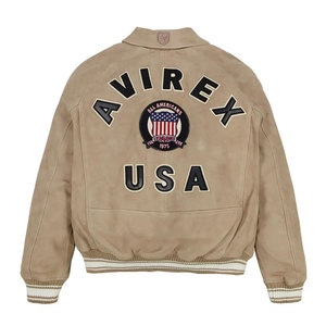 Chaqueta Avirex de Cuero de Primera Calidad para Hombre, Colores Personalizados Disponibles, Tallas Personalizadas, Impermeable, Resistente al Viento, Bordado Frontal, Mejor Oferta - Product Image 2