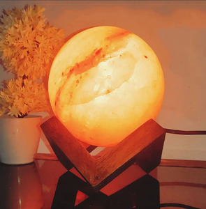 OEM Service OEM Size Private Label Man Premium Himalayan <b>Moon</b> Salt Lamp High Quality Natural <b>Crystal</b> Home Décor with Custom Logo - Product Image 5